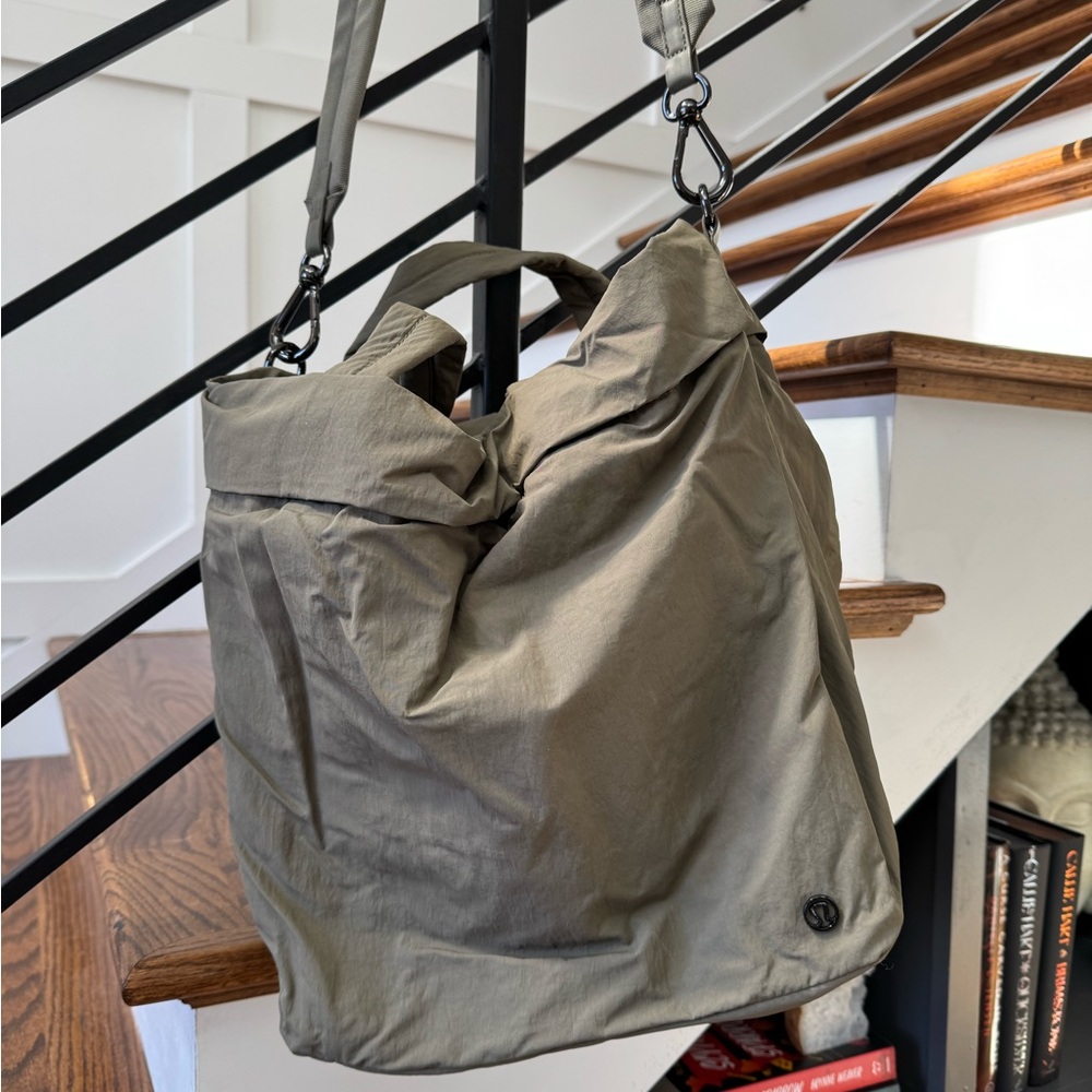 Lululemon Athletica slate green shoulder bag
